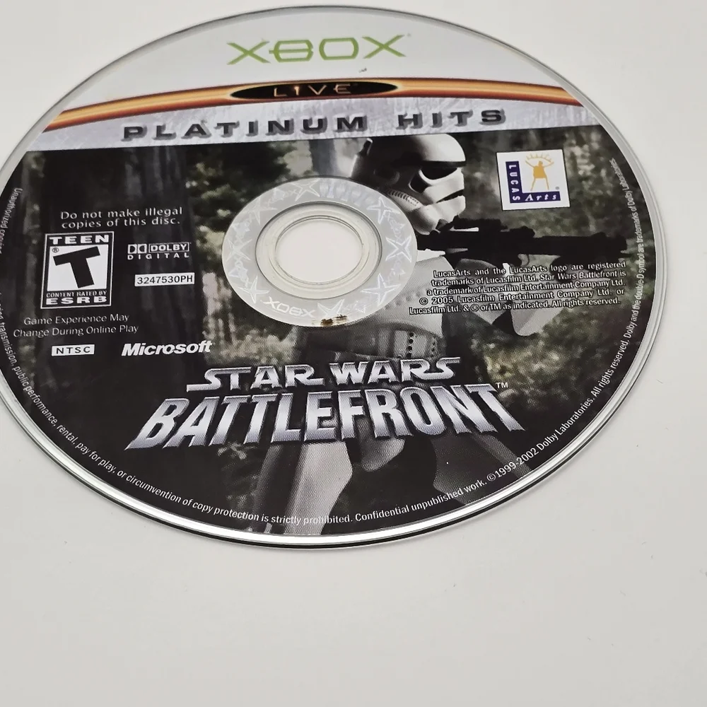 Xbox Live Platinum Hits Star Wars Battlefront Video Game With Case